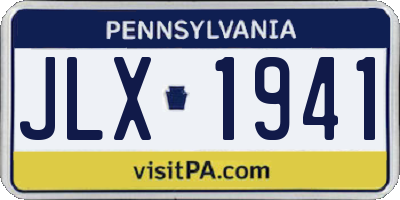 PA license plate JLX1941