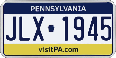 PA license plate JLX1945