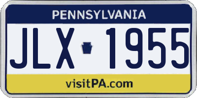 PA license plate JLX1955