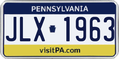 PA license plate JLX1963