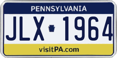 PA license plate JLX1964