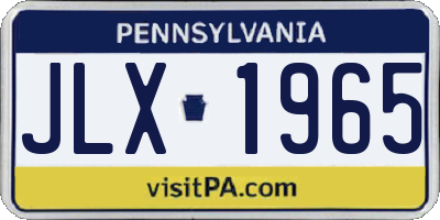 PA license plate JLX1965