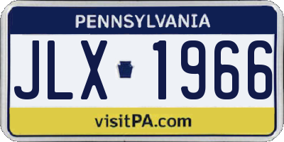 PA license plate JLX1966