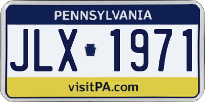PA license plate JLX1971