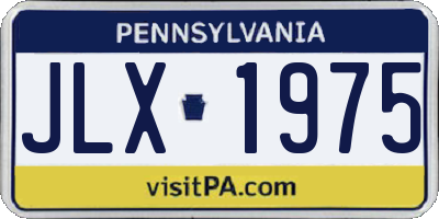 PA license plate JLX1975