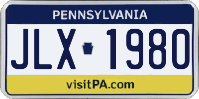 PA license plate JLX1980