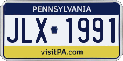 PA license plate JLX1991
