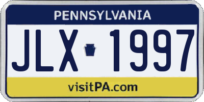 PA license plate JLX1997
