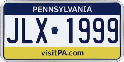 PA license plate JLX1999
