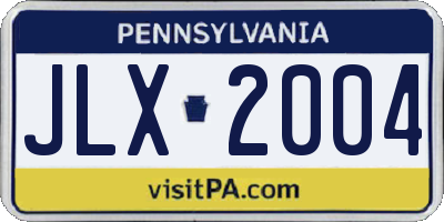 PA license plate JLX2004