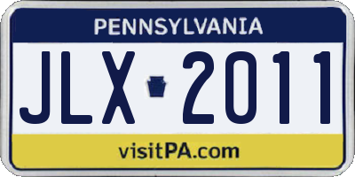PA license plate JLX2011