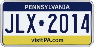 PA license plate JLX2014