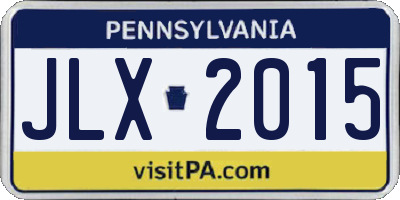 PA license plate JLX2015