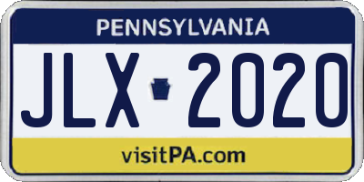 PA license plate JLX2020