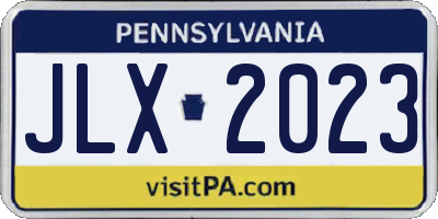 PA license plate JLX2023