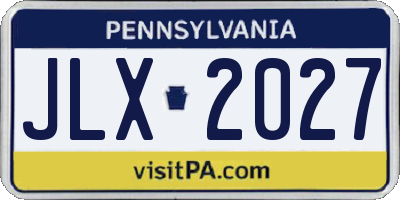 PA license plate JLX2027