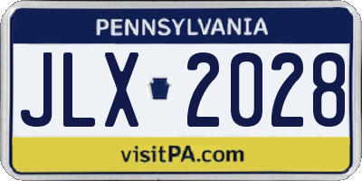 PA license plate JLX2028
