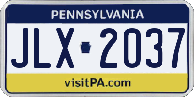 PA license plate JLX2037