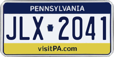 PA license plate JLX2041
