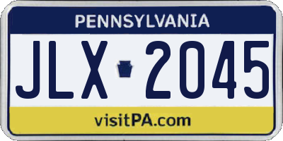 PA license plate JLX2045