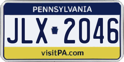 PA license plate JLX2046