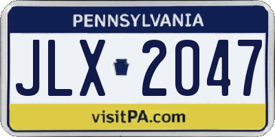 PA license plate JLX2047