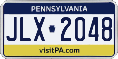 PA license plate JLX2048