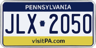 PA license plate JLX2050