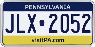 PA license plate JLX2052