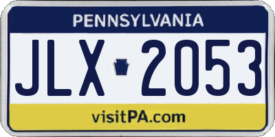 PA license plate JLX2053
