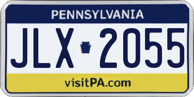 PA license plate JLX2055