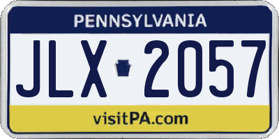 PA license plate JLX2057