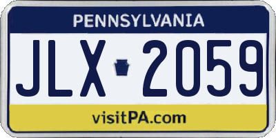 PA license plate JLX2059