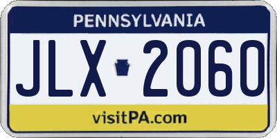 PA license plate JLX2060