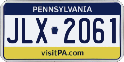 PA license plate JLX2061