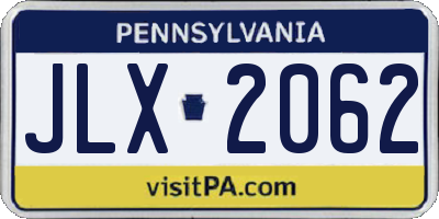 PA license plate JLX2062