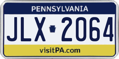 PA license plate JLX2064