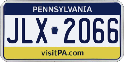 PA license plate JLX2066
