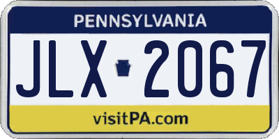 PA license plate JLX2067