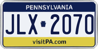 PA license plate JLX2070