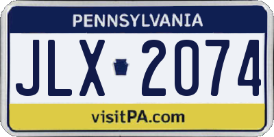 PA license plate JLX2074