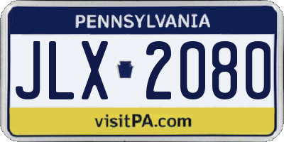 PA license plate JLX2080