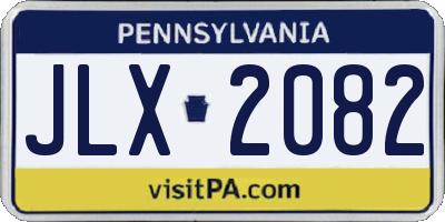 PA license plate JLX2082
