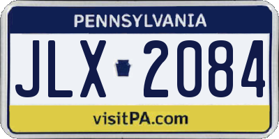 PA license plate JLX2084