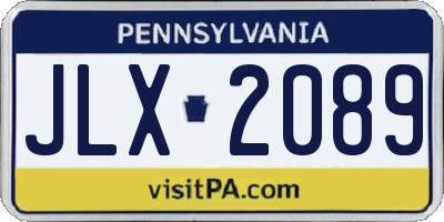 PA license plate JLX2089