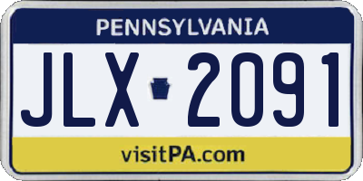 PA license plate JLX2091