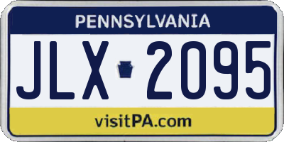 PA license plate JLX2095
