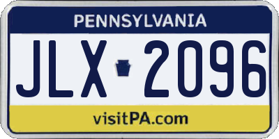 PA license plate JLX2096