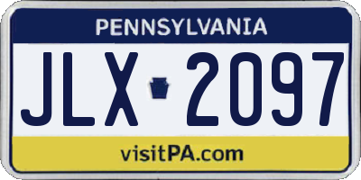 PA license plate JLX2097