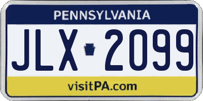 PA license plate JLX2099